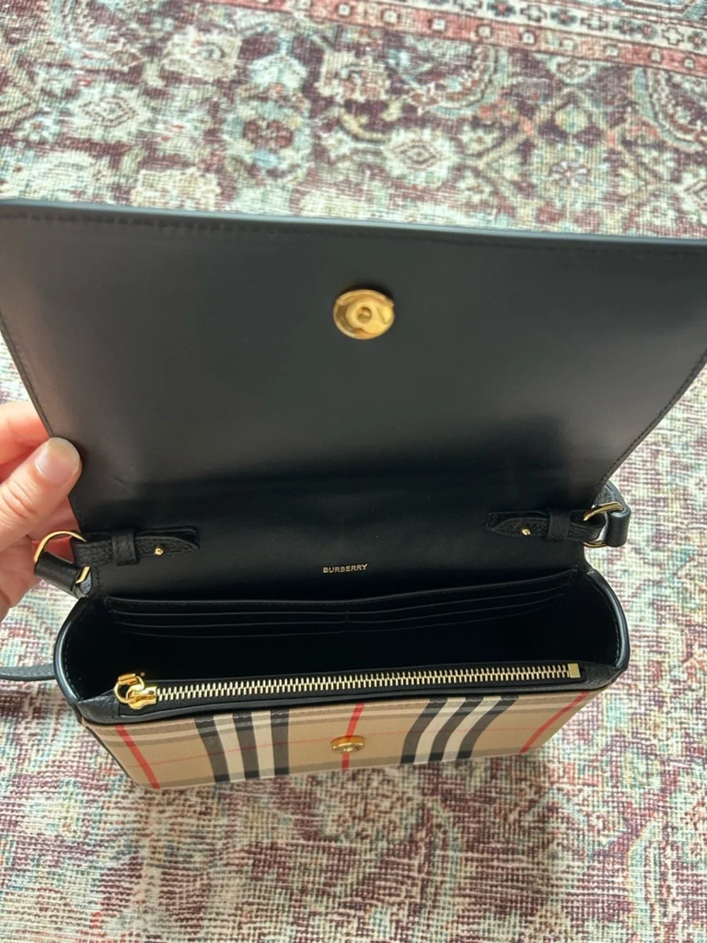 Burberry New Hampshire Check Leather
Crossbody Bag - Picture 8 of 12